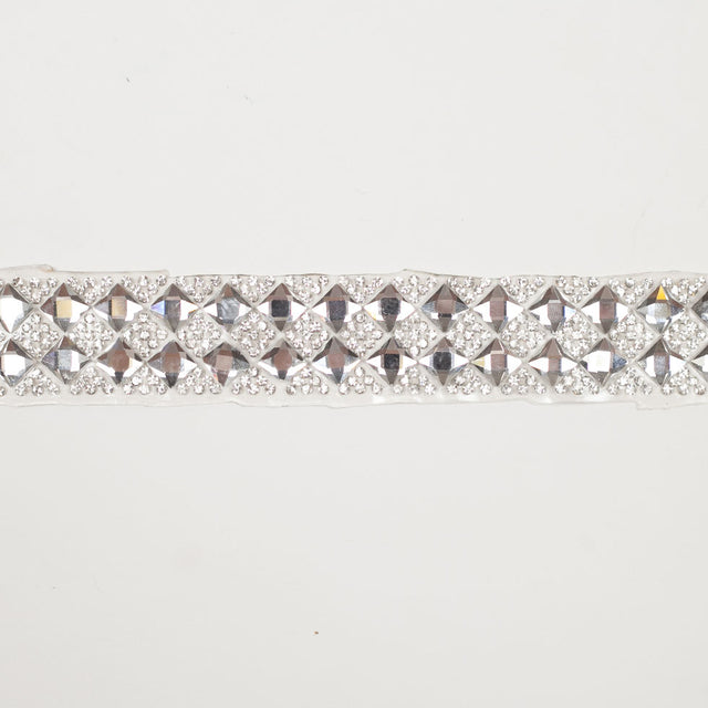 1 Silver Iron On Rhinestone Trim
