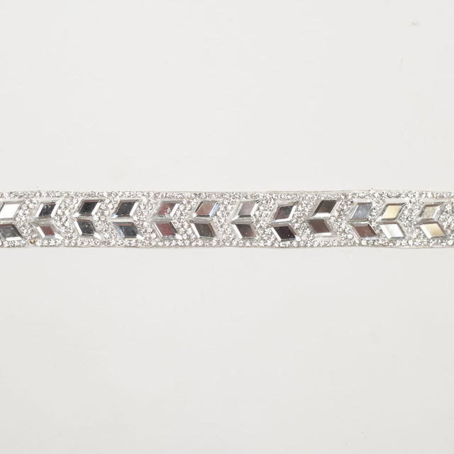 0.75" Silver "Iron On" Rhinestone Trim