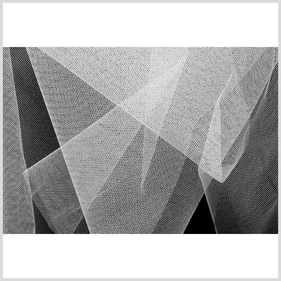 White Diamond Net Nylon Tulle - Folded