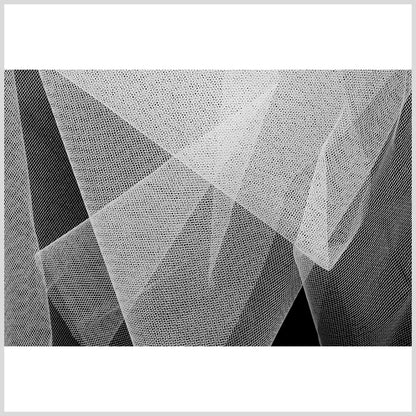 White Diamond Net Nylon Tulle - Folded