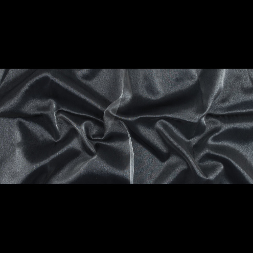 Silver Iridescent Nylon Organza Folded
