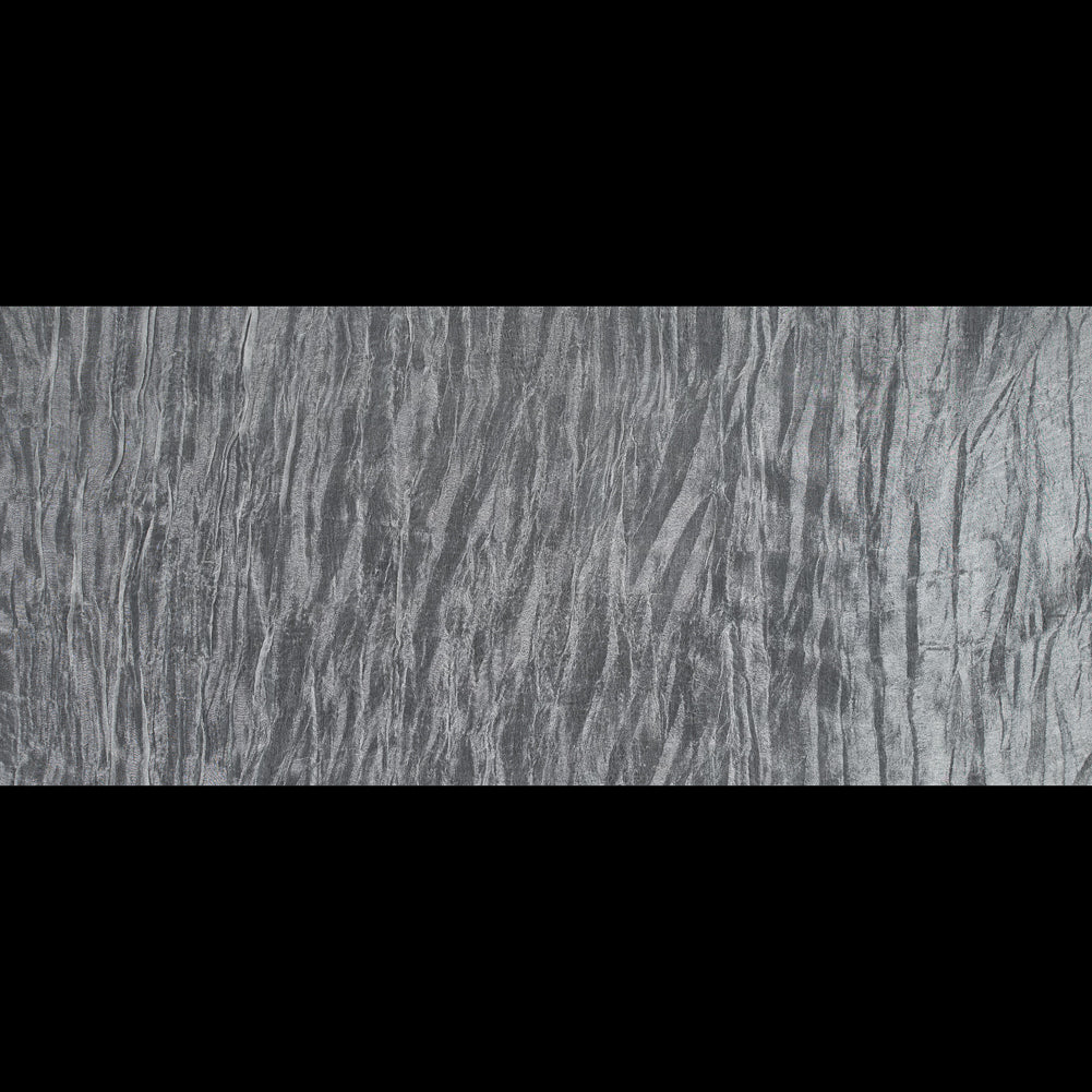 Silver Crushed Nylon Organza - Folded