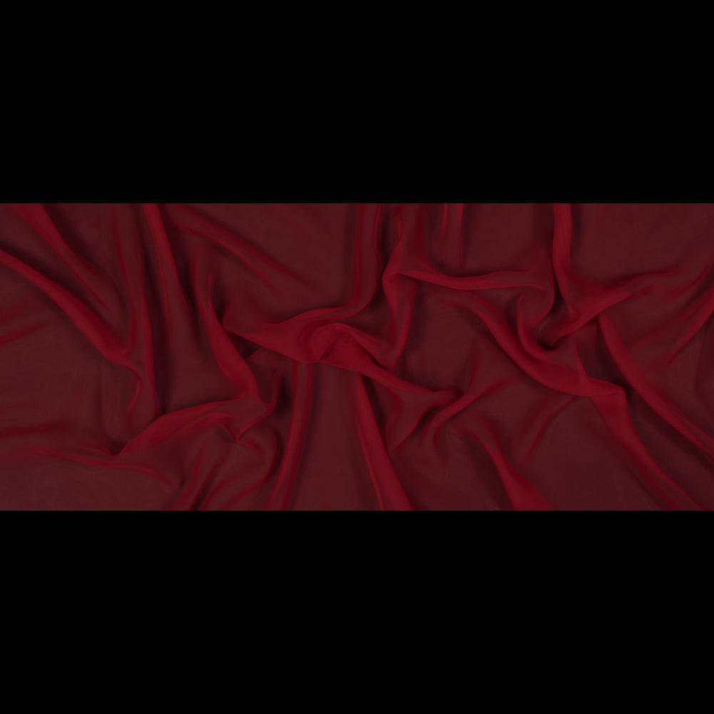 Red Polyester Chiffon - Folded