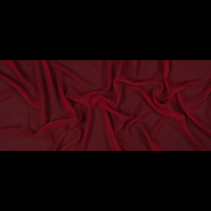 Red Polyester Chiffon - Folded