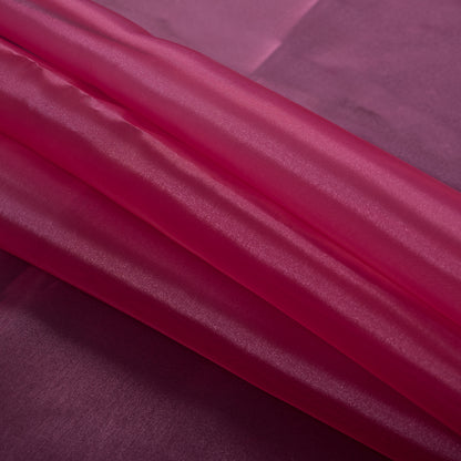 Raspberry Iridescent Polyester Organza - Detail