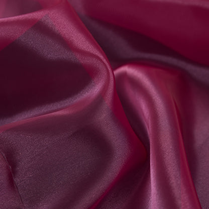 Raspberry Iridescent Polyester Organza - Full