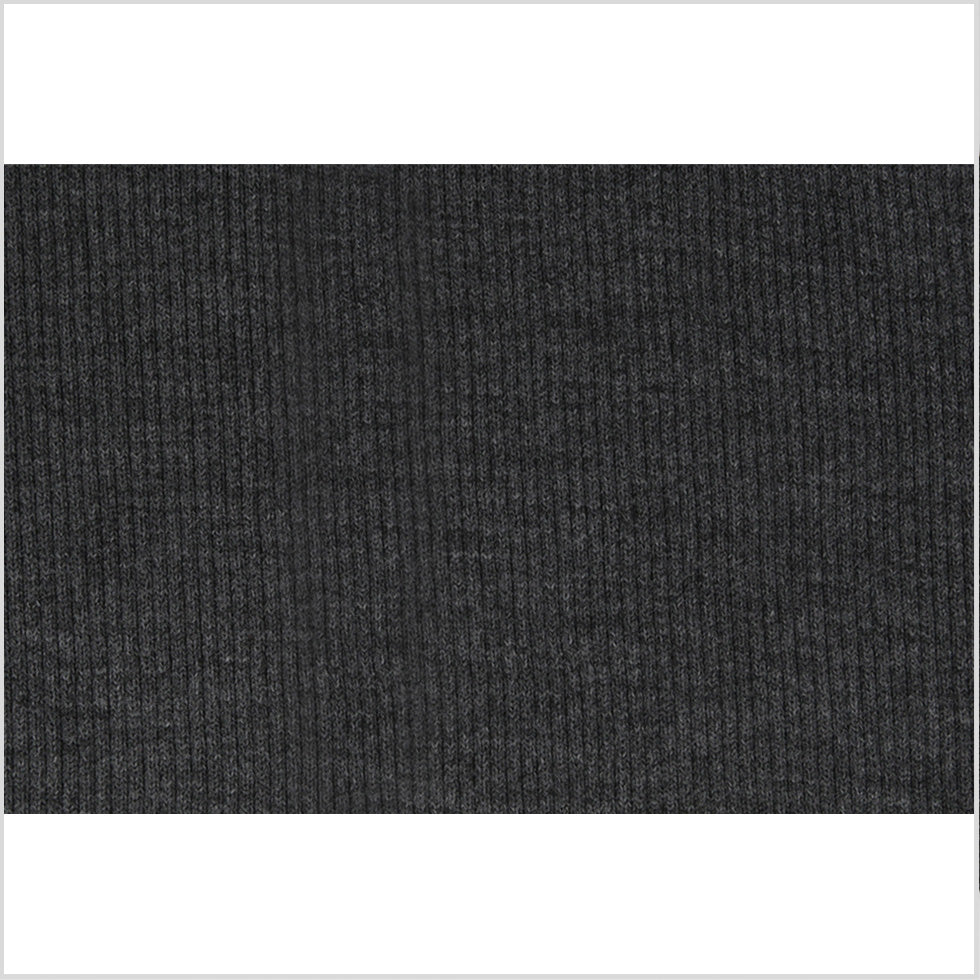 Dark Grey Heather Rib Knit  - 7" x 38"