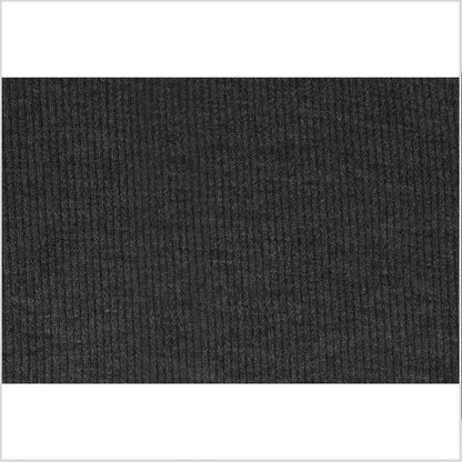 Dark Grey Heather Rib Knit  - 7" x 38"