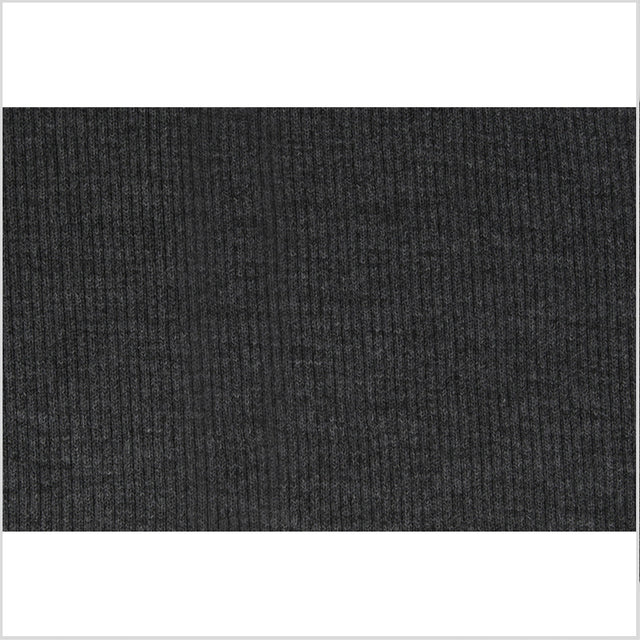 Dark Grey Heather Rib Knit  - 7" x 38"