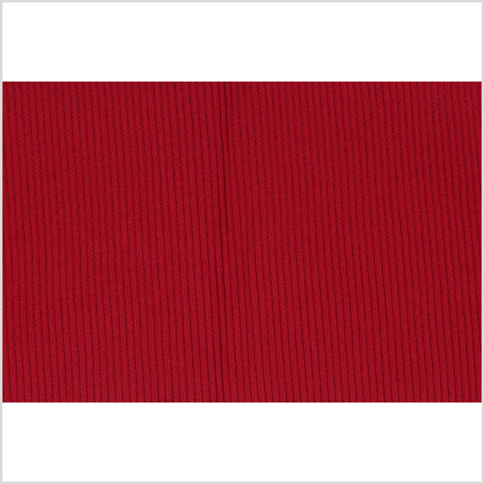 H. Cardinal Red Rib Knit Trim - 7" x 38"