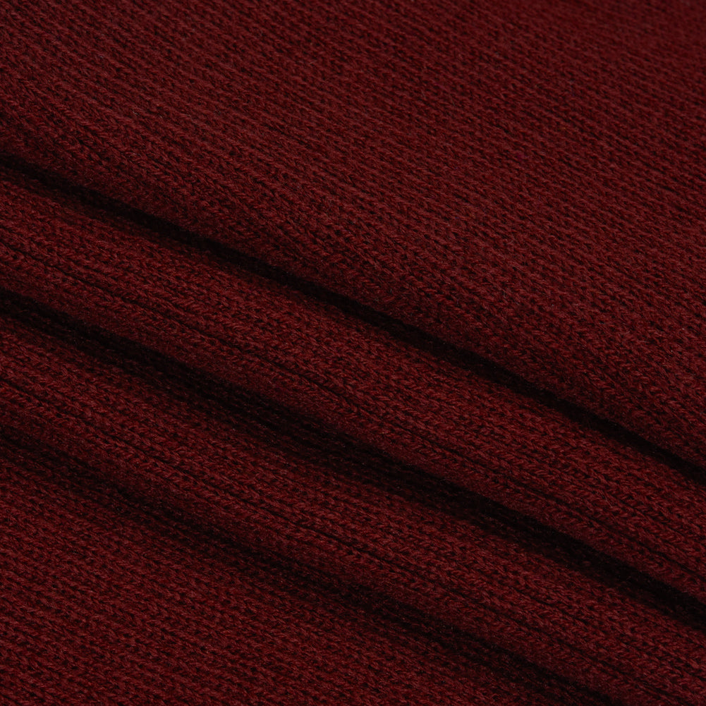 Dark Cardinal Red Rib Knit Trim - 7" x 38" - Detail