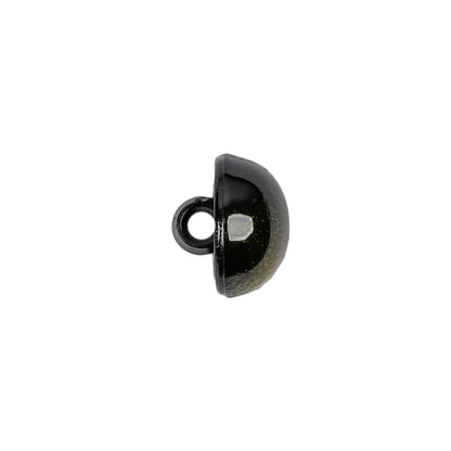 Italian Metallic Yellow Shank Back Button - 20L/12.5mm Folded