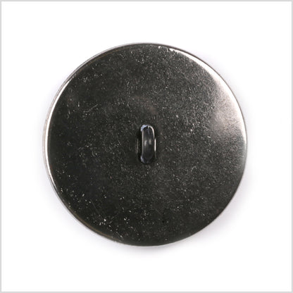 Shank Back Zamac Button - 36L/23mm - Faded Black with Silver Metal Rim Detail