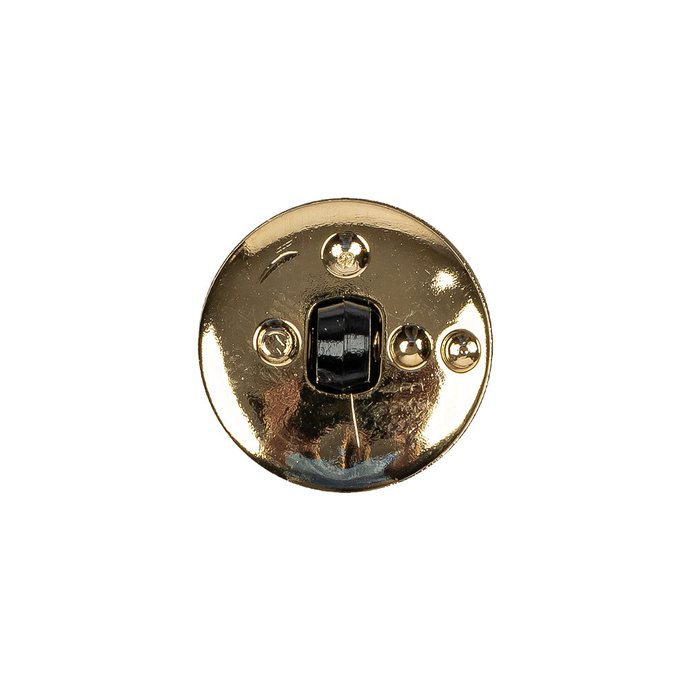 Black/Gold Rhinestone Button - 28L/18mm - Detail