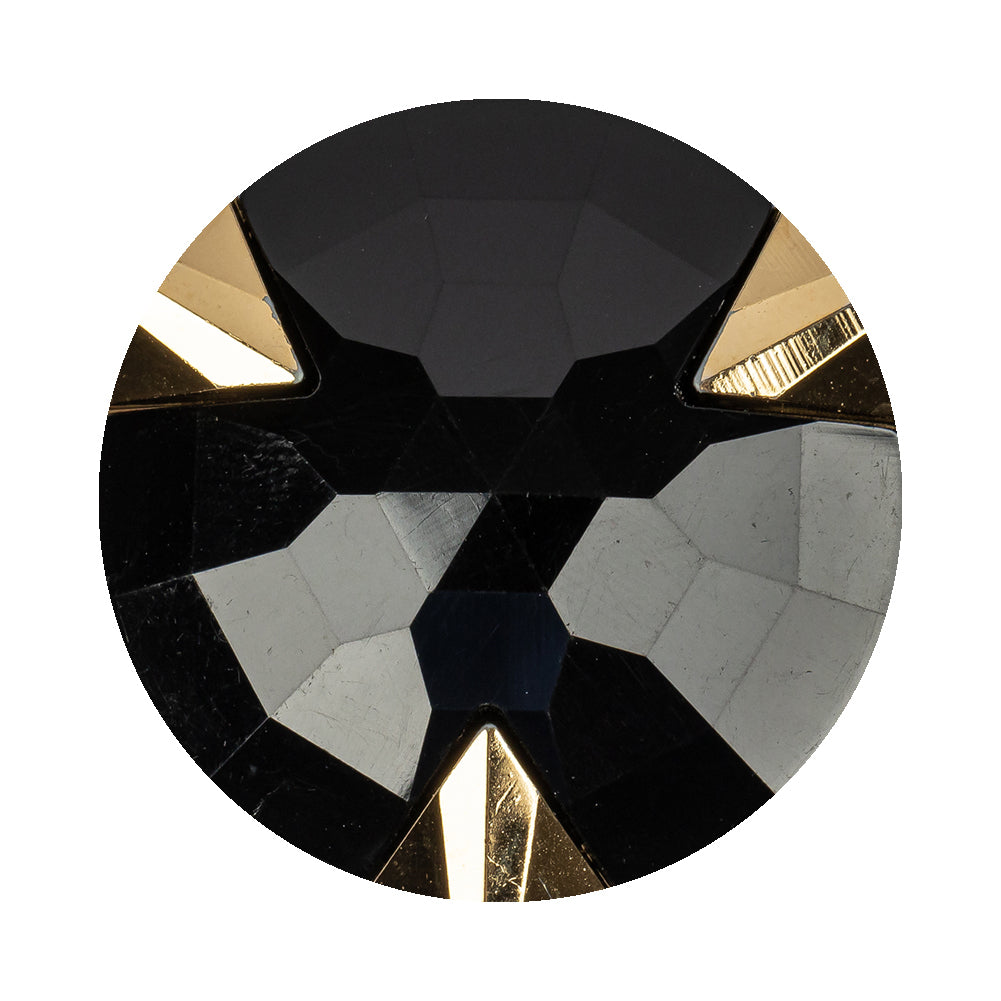 Black/Gold Rhinestone Button - 54L/34mm