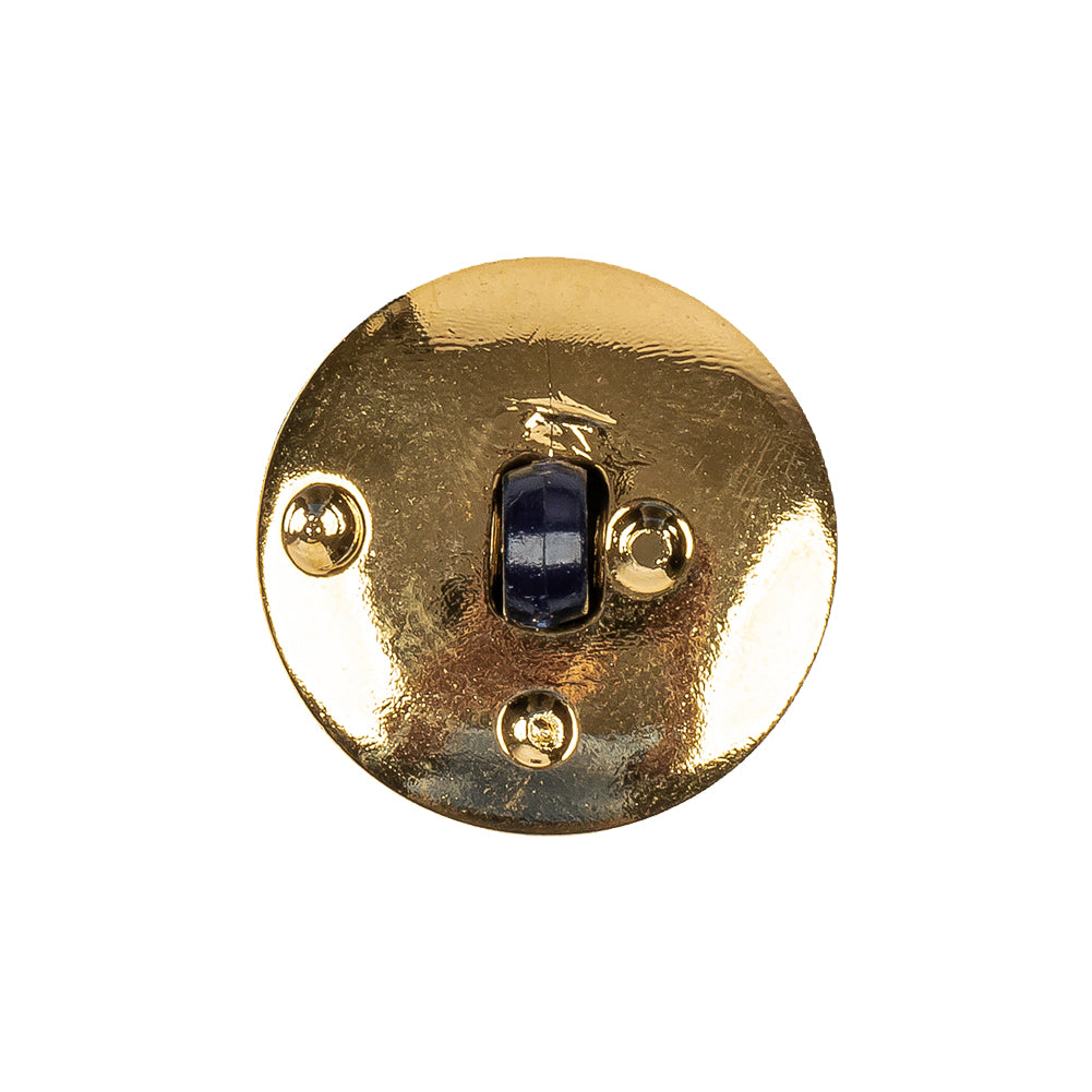 Navy/Gold Rhinestone Button - 36L/23mm - Detail