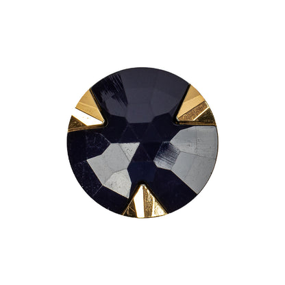 Navy/Gold Rhinestone Button - 36L/23mm