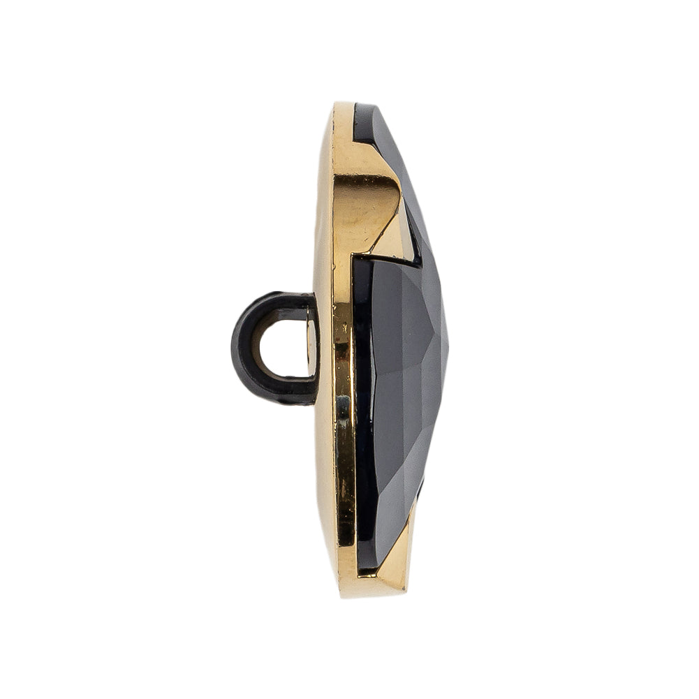 Navy/Gold Rhinestone Button - 44L/28mm Folded