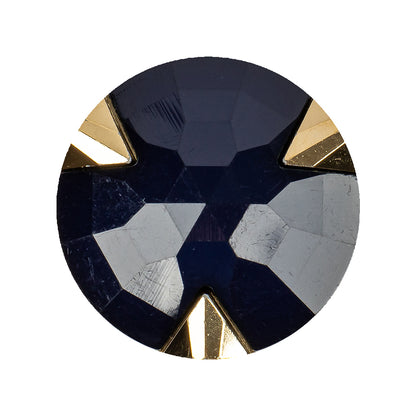 Navy/Gold Rhinestone Button - 44L/28mm