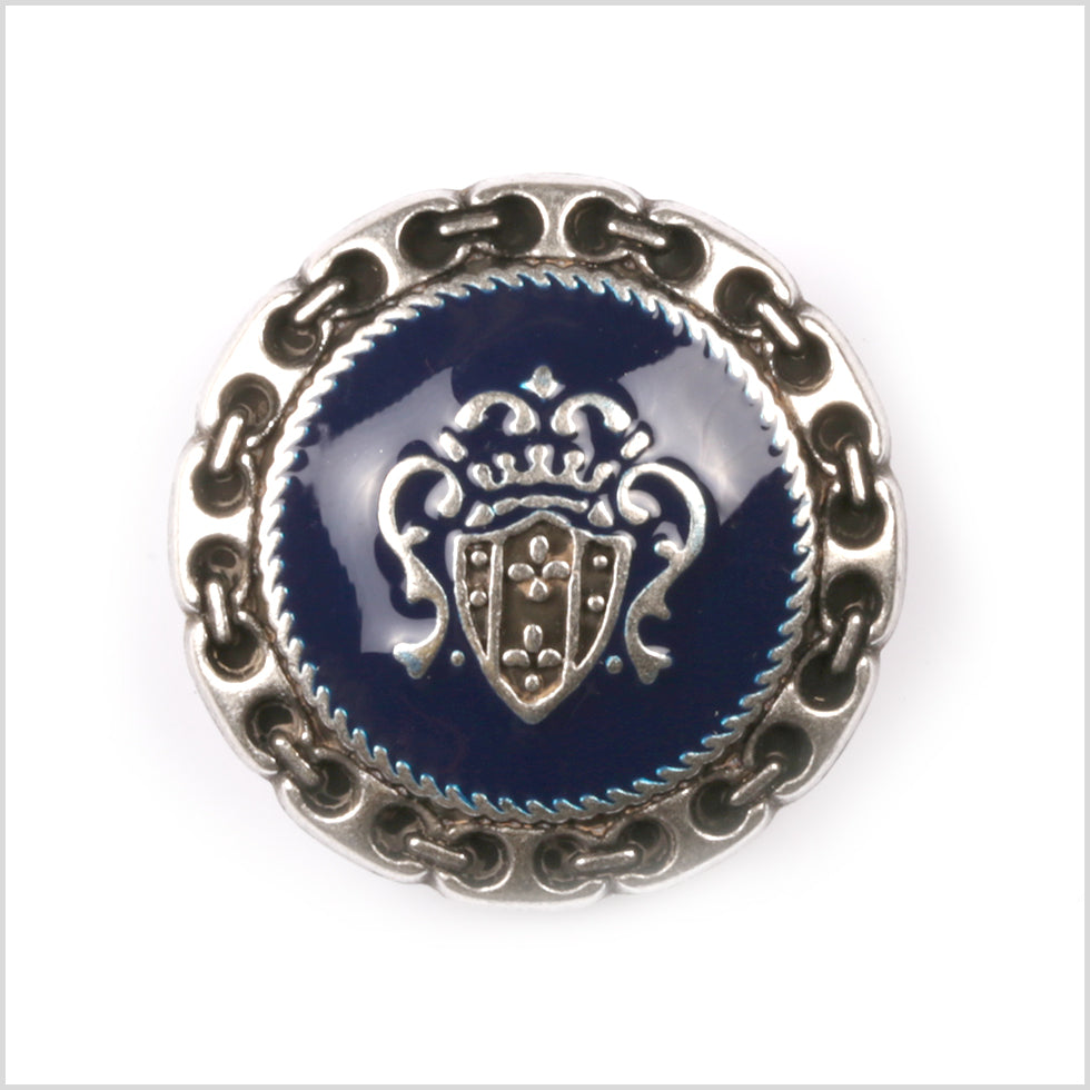 Navy/Silver Metal Blazer Crest Button - 36L/23mm