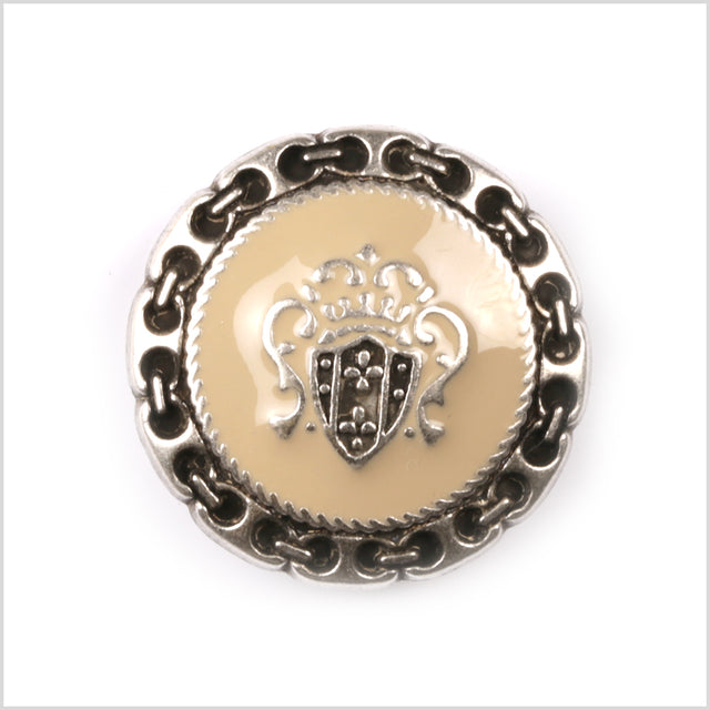 Beige and Black Metal Blazer Crest Button - 36L/23mm