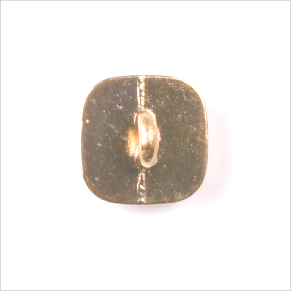 Italian White and Gold Metal Square Shank Back Button - 18L/11.5mm Detail