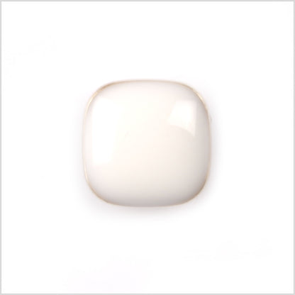 Italian White and Gold Metal Square Shank Back Button - 18L/11.5mm