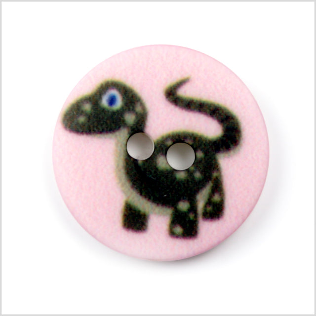 Pink Kids Dinosaur Button - 24L/15mm