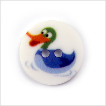 White Kids Duck Button - 24L/15mm