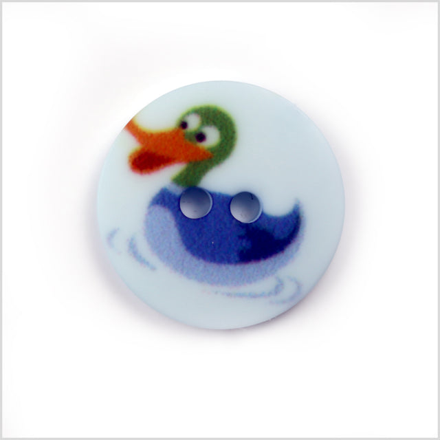 Blue Kids Duck Button - 24L/15mm