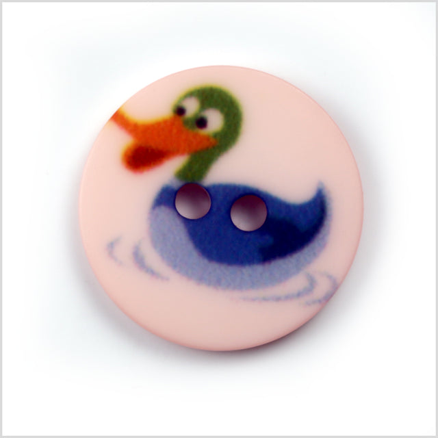 Pink Kids Duck Button - 24L/15mm