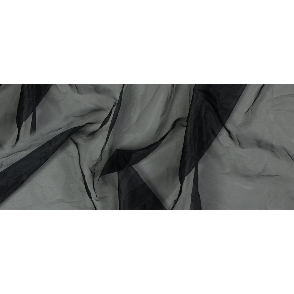 Black 2-Ply Polyester Organza - Folded