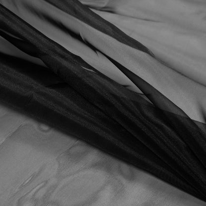 Black 2-Ply Polyester Organza - Detail