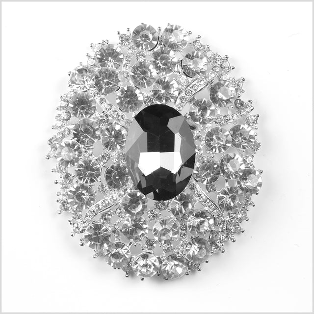 Silver Rhinestone Brooch