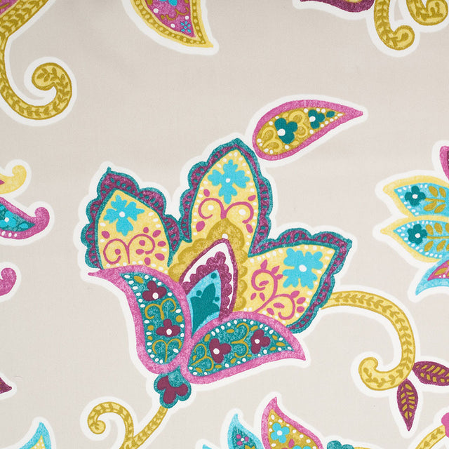Spanish Beige Floral Cotton-Polyester Print