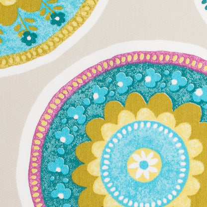 Spanish Beige Medallion Cotton-Polyester Print Detail