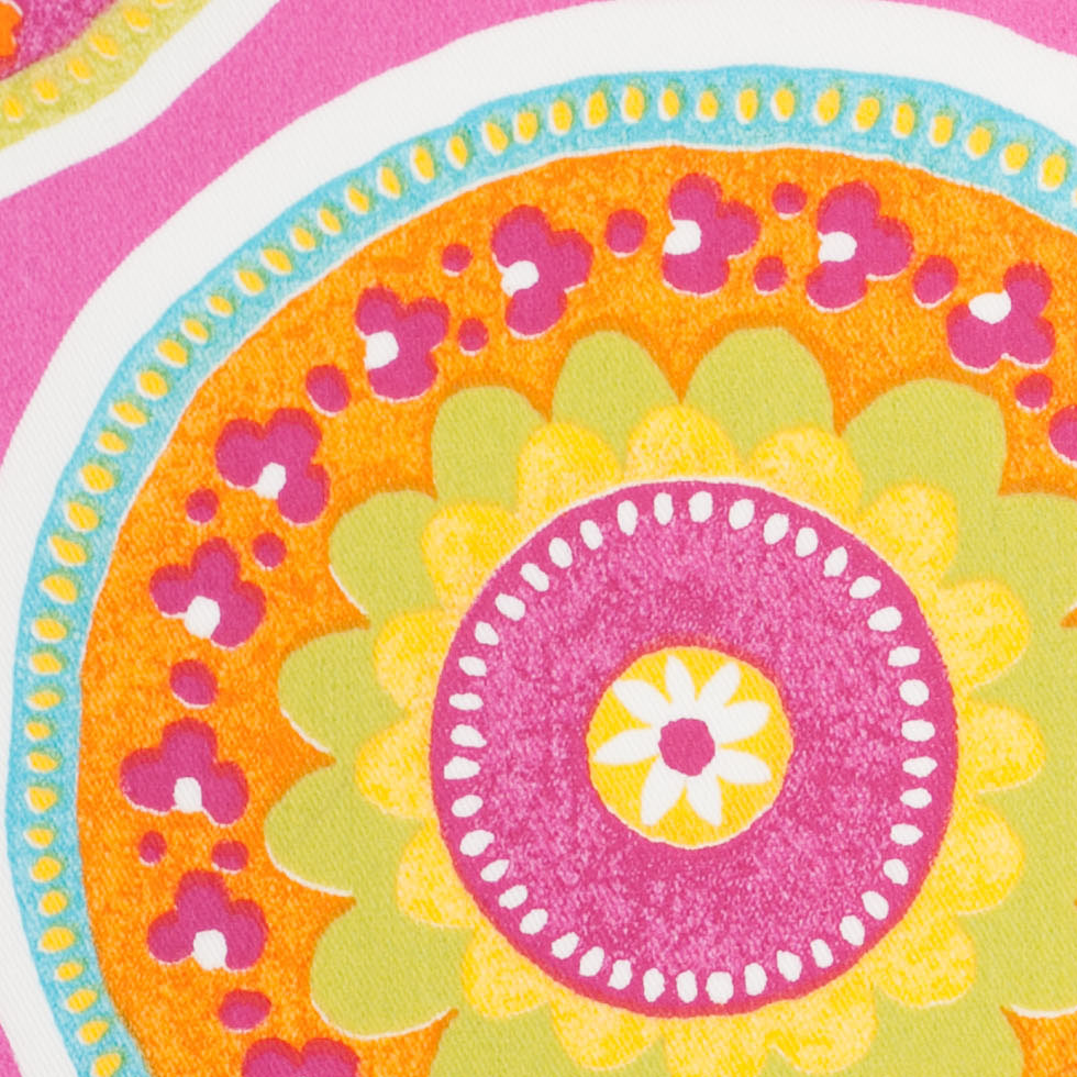 Spanish Fuchsia Medallion Cotton-Polyester Print Detail