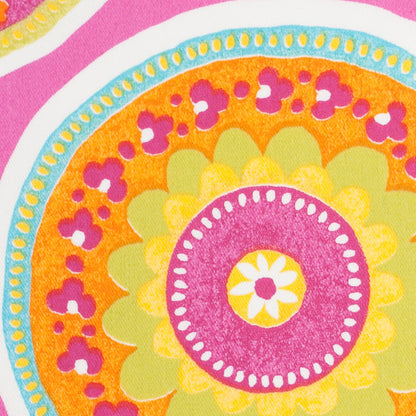 Spanish Fuchsia Medallion Cotton-Polyester Print Detail