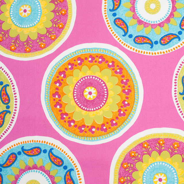 Spanish Fuchsia Medallion Cotton-Polyester Print