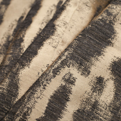 Turkish Metallic Gold/Black Polyester Woven - Folded