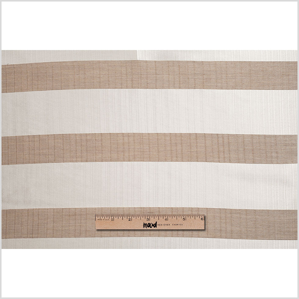 Turkish Striped Pearl/Beige Polyester Woven - Full