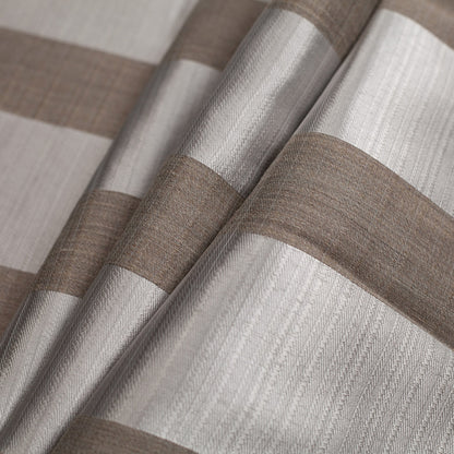 Striped Silver Polyester Woven Folded