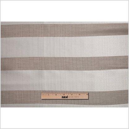 Striped Silver Polyester Woven Full