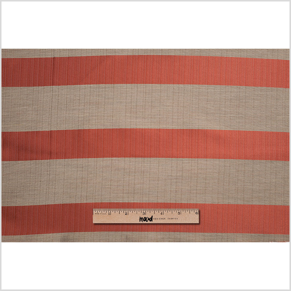 Turkish Striped Rust Polyester Woven - Full