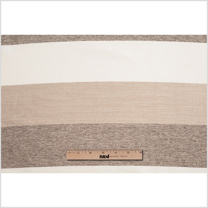 Beige/Brown Striped Polyester Woven Full