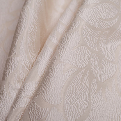 Ivory Floral Polyester Jacquard Folded
