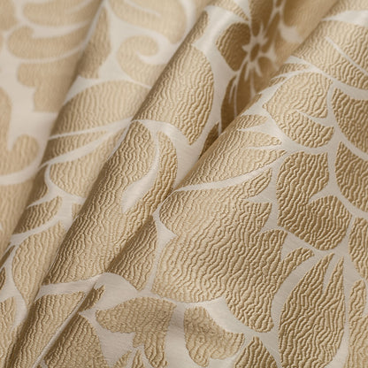 Turkish Victorian Gold Floral Polyester Jacquard - Folded