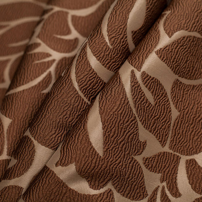 Turkish Cream Floral Polyester Jacquard - Folded