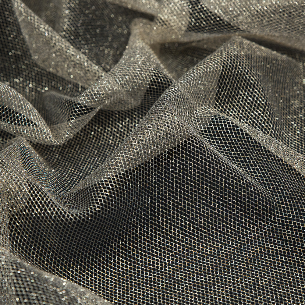 Metallic Tulle - Gold on White Full