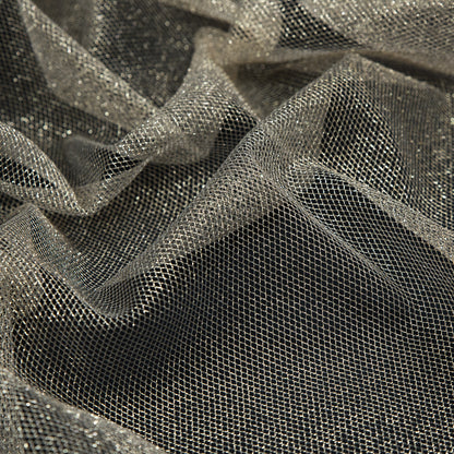 Metallic Tulle - Gold on White Full